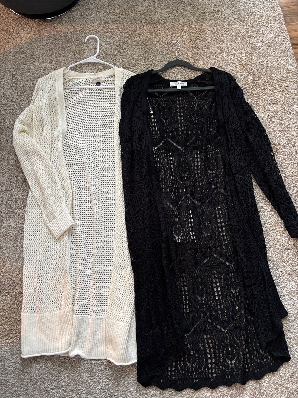 2 Maxi Knit Cotton Cardigans